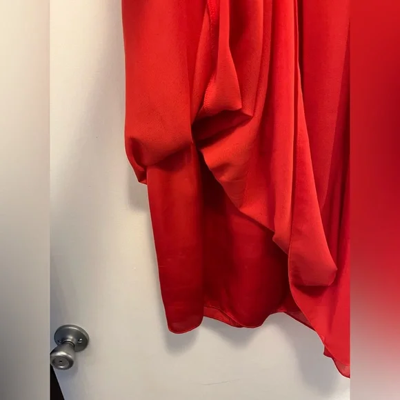 Max Studio Red/Orange Midi Overlay Dress - Size Small - Picture 4 of 6